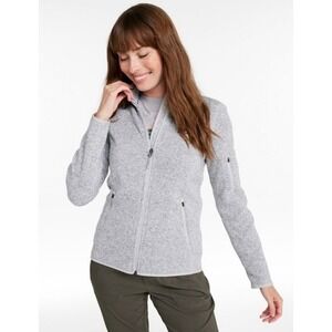Women's Heather Grey L.L. Bean Sweater Fleece Full-Zip Jacket Size S Petite